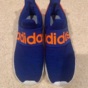 Adidas Boys Lite Racer Shoes, Royal Blue with Orange Detail, Size 3
